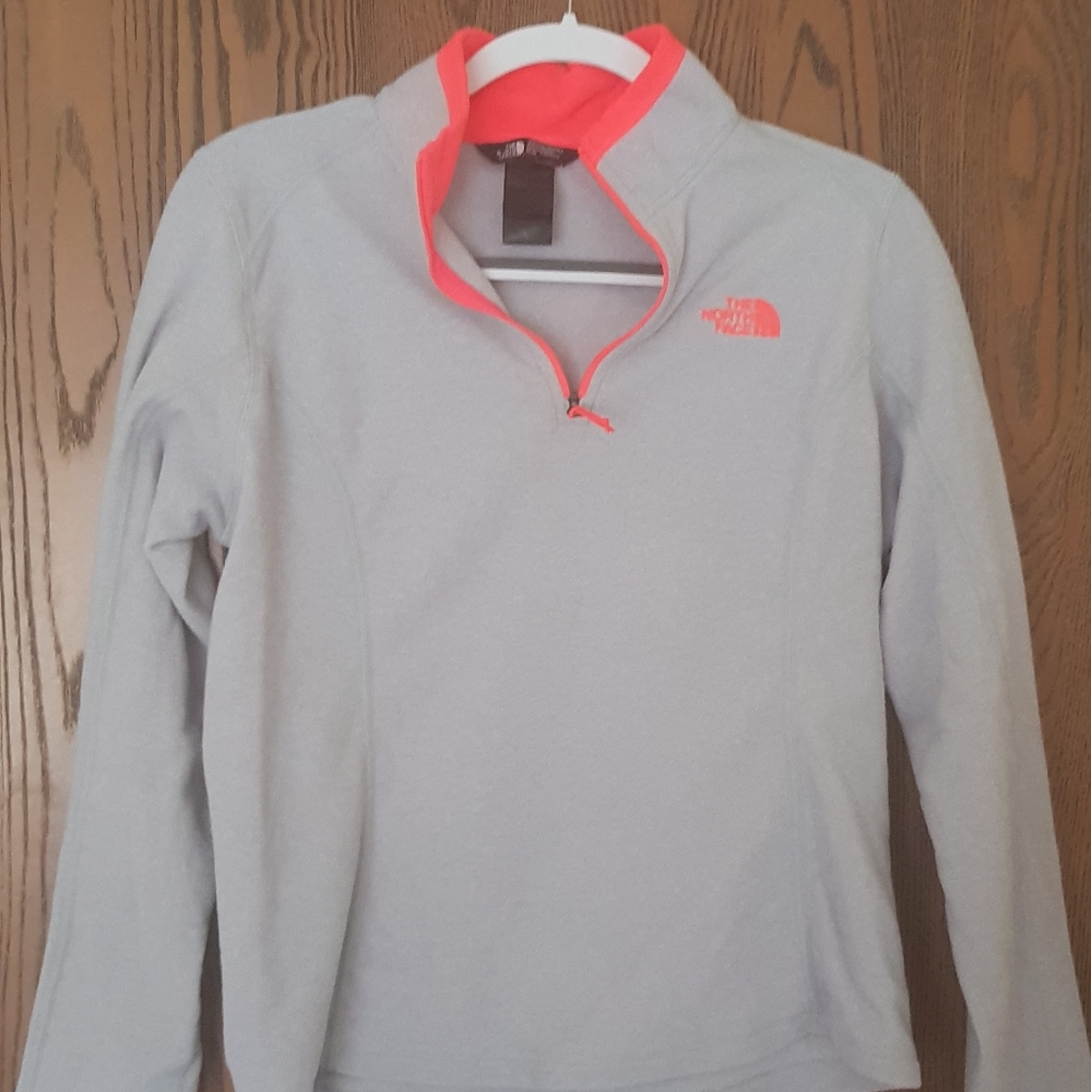 North Face fleece grey and pink